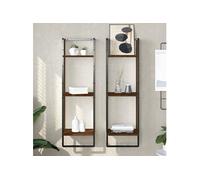 Étagère Murale avec Barre Suspendue Flottante Meuble Rangement Salon vidaXL