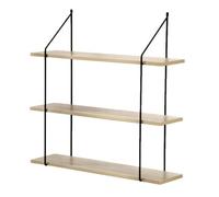 Calicosy - Étagère Murale 3 Niveaux - Décor Bois - Panneaux De Particules - Supports Métal - Étagère À Fixer - pour Séjour, Couloir, Salon Ou Chambre - Style Industriel - L 60 x P 15 x H 60 cm