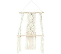 AltoBuy Etagère Murale 30cm bohème en macramé et Plateau en Bois