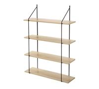 Calicosy - Étagère Murale 4 Niveaux - Décor Bois - Panneaux De Particules - Supports Métal - Étagère À Fixer - pour Séjour, Couloir, Salon Ou Chambre - Style Industriel - L 60 x P 16 x H 80 cm