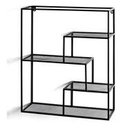 Etagère murale 4 niveaux en métal laqué noir - Longueur 50 x Hauteur 60 x Profondeur 18 cm
