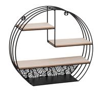 Atmosphera Étagère murale Mirna – 39 cm de long – métal noir et bois