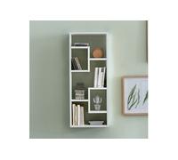 Etagère murale 5 niches 36x15x90 cm en bois blanc