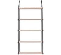 TAPIA - Etagère Murale 5 Niveaux Bois et Acier Noir -