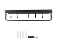 Étagère murale 50 cm | Rack de rangement en aluminium spatial pour cuisine / salle de bain / bureau | Organisateur à usage multiple avec support de bouteille et barre de serviette (Single layer with