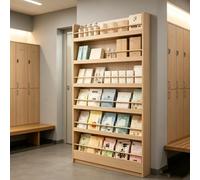 Étagère Murale 6 Niveaux en Bois, Bibliothèque Étroite pour Chambre | Bibliothèque murale 6 niveaux en bois massif avec profondeur 10cm, barres de retenue et plinthe.(67.72*19.69*3.94in)