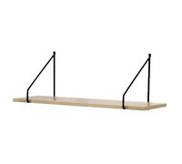 Calicosy - Étagère Murale - Décor Bois - Panneaux De Particules - Supports Métal - Étagère À Fixer - pour Séjour, Couloir, Salon Ou Chambre - Style Industriel - Jusqu'à 2 kg - L 60 x P 15 x H 20 cm