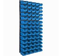 Etagere murale 70 bacs a bec bleu, panneau murale 58 x 117 cm Etagere empilable pour garage, atelier, banc de travail, systeme de rangement modulable, fixer au mur