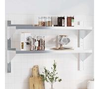 Étagère murale à 2 niveaux 100x30x60cm argenté acier inoxydable vidaXL
