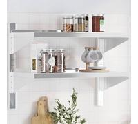 Étagère murale à 2 niveaux 100x30x60cm argenté acier inoxydable vidaXL