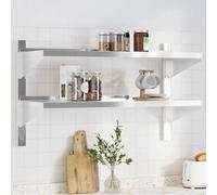 vidaXL Étagère murale flottante 2 niveaux 100 x 40 x 60 cm argenté acier inoxydable