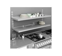 vidaXL Étagère murale à 2 niveaux en acier inoxydable 150x30 cm – Hygiénique, facile à nettoyer