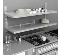 Étagère Murale à 2 Niveaux Acier Inoxydable 150x30 cm Suspendue Cuisine vidaXL