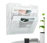 Étagère murale à 3 niveaux avec plateaux, boîtes, classeurs et séparateurs - Étagère murale pour organiser les fichiers pour bureau, bureau, maison, salle de t salle de bain