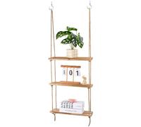 Étagère murale à 3 niveaux en bois à suspendre pour la maison, la chambre à coucher, la cuisine et le couloir - Décoration rustique élégante pour économiser de l'espace - Idéal pour les plantes et les