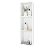 Étagère murale à 3 niveaux pour salle de bain - Sans carrelage - 90 x 28 x 12,5 cm - En acier inoxydable - Installation facile - Noir mat