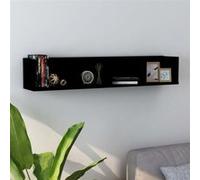 Étagère murale à CD Noir 100x18x18 cm Bois d ingénierie Noir G