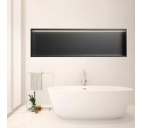 Étagère murale à LED, organisateur de salle de bain en acier inoxydable, solution de rangement murale, décoration d'intérieur élégante et éclairage fonctionnel de spa, design peu encombrant