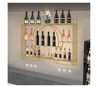 Étagère murale à LED pour bouteilles de vin, étagère lumineuse pour boissons alcoolisées, étagères de bar suspendues avec supports pour verre, vitrine de vin, peu encombrante pour la maison et les