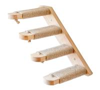 Étagère Murale à Quatre marches pour Chat, escalier Gain de Place en Corde de Chanvre pour Animaux de Compagnie d'intérieur, idéale pour Les espaces de Vie Quotidiens.