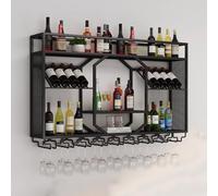 Étagère murale à suspendre pour verres et bouteilles d'alcool, étagères flottantes pour cuisine et maison, bar, solution de rangement élégante