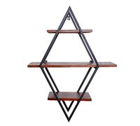Étagère murale à trois étages en diamant pour chambre à coucher, salon, décoration murale, hauteur : 80 cm, pour livres, souvenirs, photos