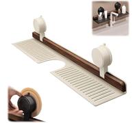 Étagère murale à ventouse pour salle de bain et cuisine en noyer, étagère murale au-dessus du robinet, organiseurs de robinet d'évier amovibles, support de rangement pour robinet en bois (blanc)