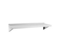 Royal Catering RCWR-120.1 Étagère Murale Industrielle en Acier Inoxydable - 120 x 40 cm, Supporte Jusqu'à 80 kg - Pour Bois