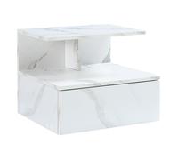 Étagère murale Amberg 40 x 35 x 31 cm effet marbre blanc