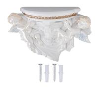 Étagère Murale Ange en Résine, Décor Élégant Beige Doré, Rack Décoratif pour Chambre Salon Cuisine - Design Exquis, Matériau Durable, (Ou Blanc Pur)
