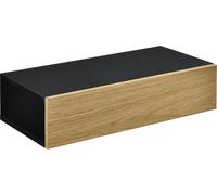 Étagère murale 'Antilles' 50x24x12 cm avec tiroir noir/bois naturel