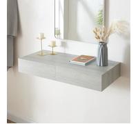 Étagère murale avec 2 tiroirs Karstula 80 x 35 x 12 cm effet béton