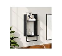 vidaXL Étagère murale avec barre noir 30x25x65 cm 836298 Noir G