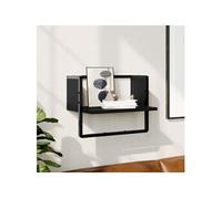 Vidaxl Étagère Murale Avec Barre Noir 40x25x30 Cm Noir