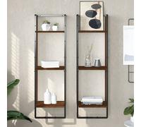 Étagère Murale avec Barre Suspendue Flottante Meuble Rangement Salon vidaXL
