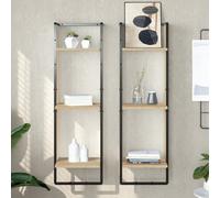 Étagère Murale avec Barre Suspendue Flottante Meuble Rangement Salon vidaXL