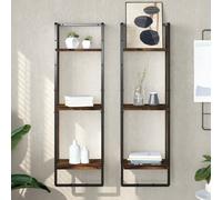 Étagère Murale avec Barre Suspendue Flottante Meuble Rangement Salon vidaXL