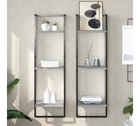 Étagère Murale avec Barre Suspendue Flottante Meuble Rangement Salon vidaXL