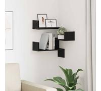vidaXL Étagères d'angle murales flottantes Lot de 2 Chêne fumé 40x40x50 cm