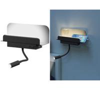 Étagère murale avec lampe de lecture et port de chargement USB - Noir Carlo Milano