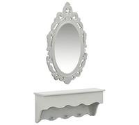 Étagère murale avec miroir et crochets pour clés et bijoux - Meuble Cabi & Sto Vani - Solution de rangement élégante pour entrée et chambre à coucher - Gris