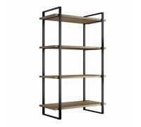 Emuca – Etagère murale Lader – Structure acier peint noir et tablettes bois – 1150x690 mm