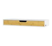 Étagère murale avec tiroir en bois et bambou, frg93-wn sobuy® Blanc