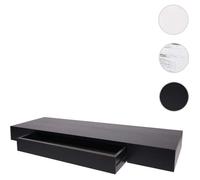 Mendler Éagère Murale HWC-H37, étagère Suspendue, tiroir, en Bois Massif 8x80x25cm - Noir