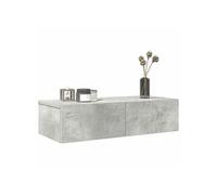 vidaXL Étagère murale avec tiroirs en bois d'ingénierie, gris béton, armoire flottante