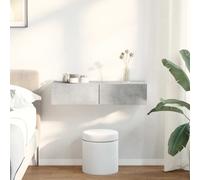 vidaXL Étagère murale avec tiroirs – gris béton, bois d'ingénierie