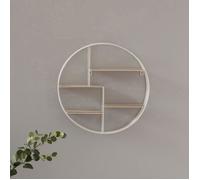Etagère murale Bas - EMOB - Diamètre 45cm - Blanc - Bois - Contemporain