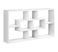 HomCom Étagère murale bibliothèque 8 cubes suspendue, design moderne 85×14,5×47,5 cm blanc