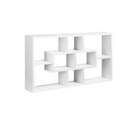 HomCom Étagère murale bibliothèque 8 cubes suspendue, design moderne 85×14,5×47,5 cm blanc