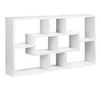 HomCom Étagère murale bibliothèque 8 cubes suspendue, design moderne 85×14,5×47,5 cm blanc